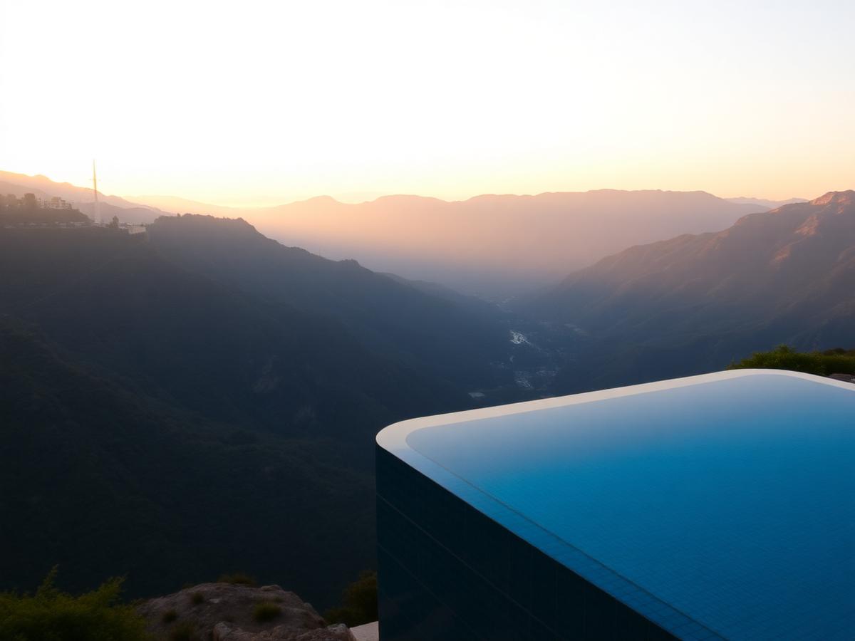 Infinity pool at golden hour